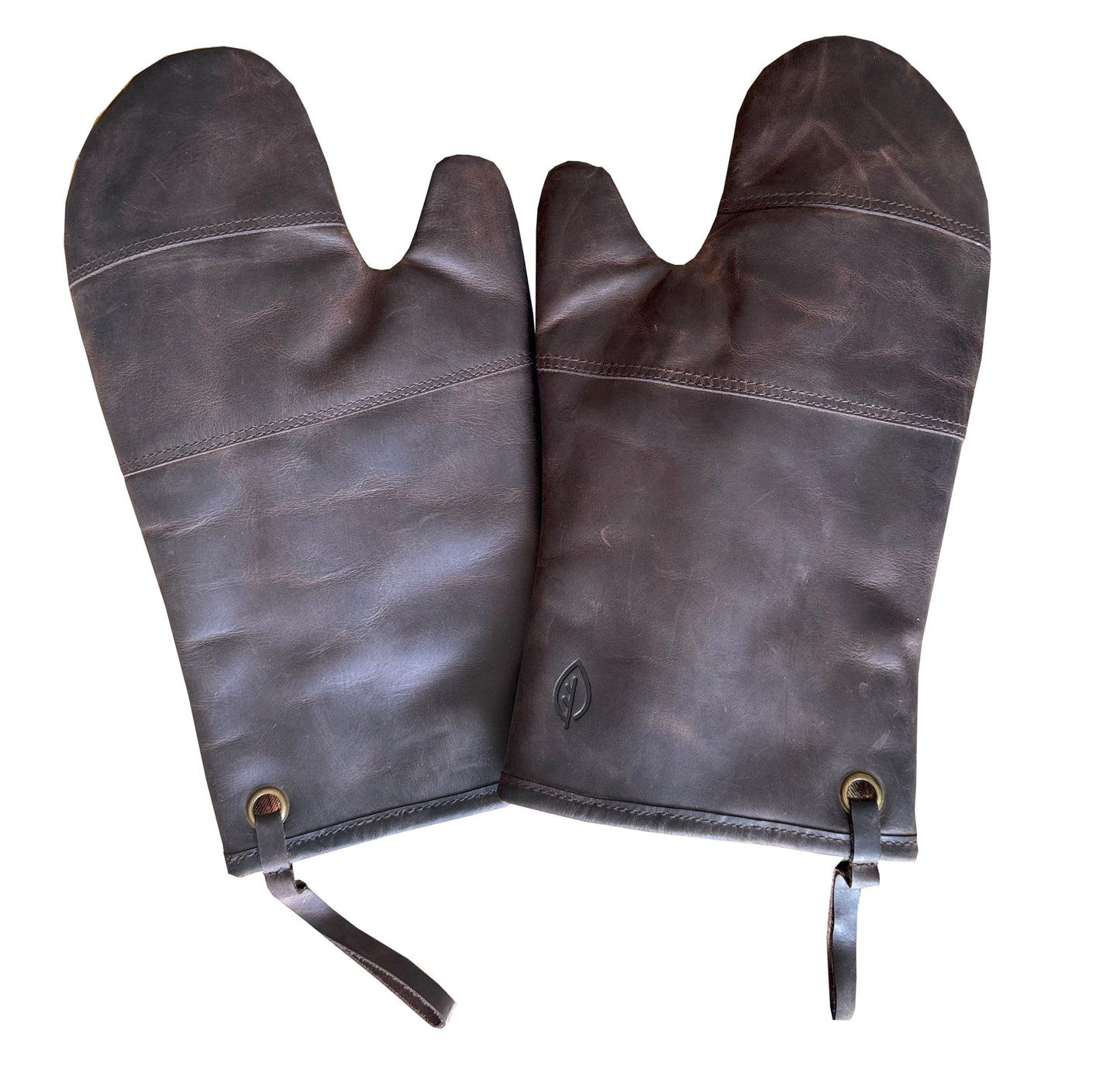 Oven Mitts Pair Pot Holders Leather Oven Gloves Dark Brown
