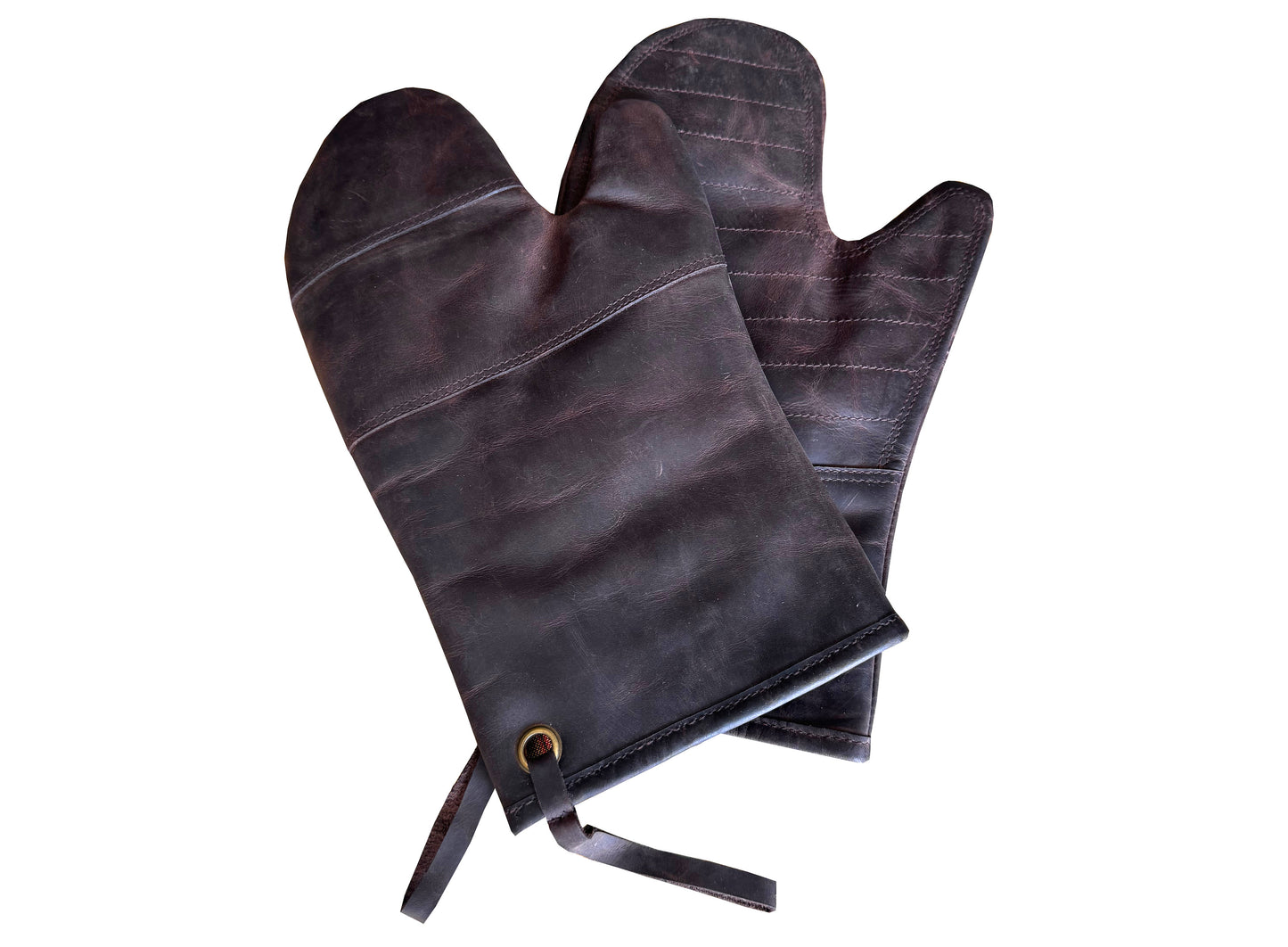 Oven Mitts Pair Pot Holders Leather Oven Gloves Dark Brown