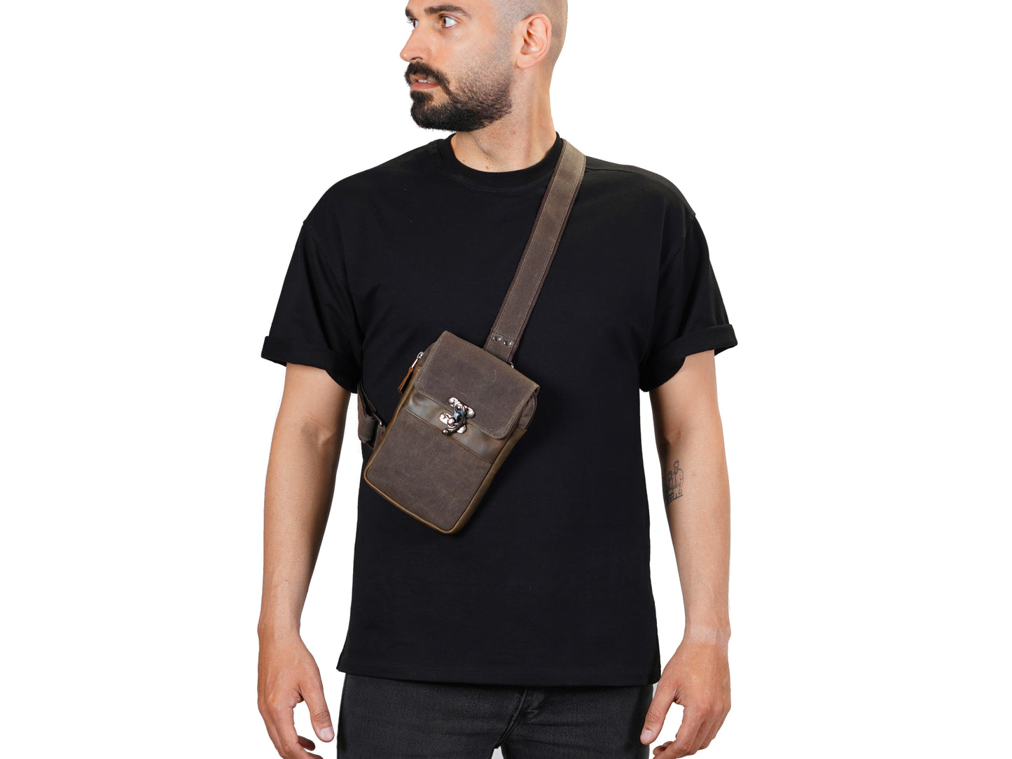 Crossbody Bag – Brown Waxed Canvas Sling Bag for Everyday Carry