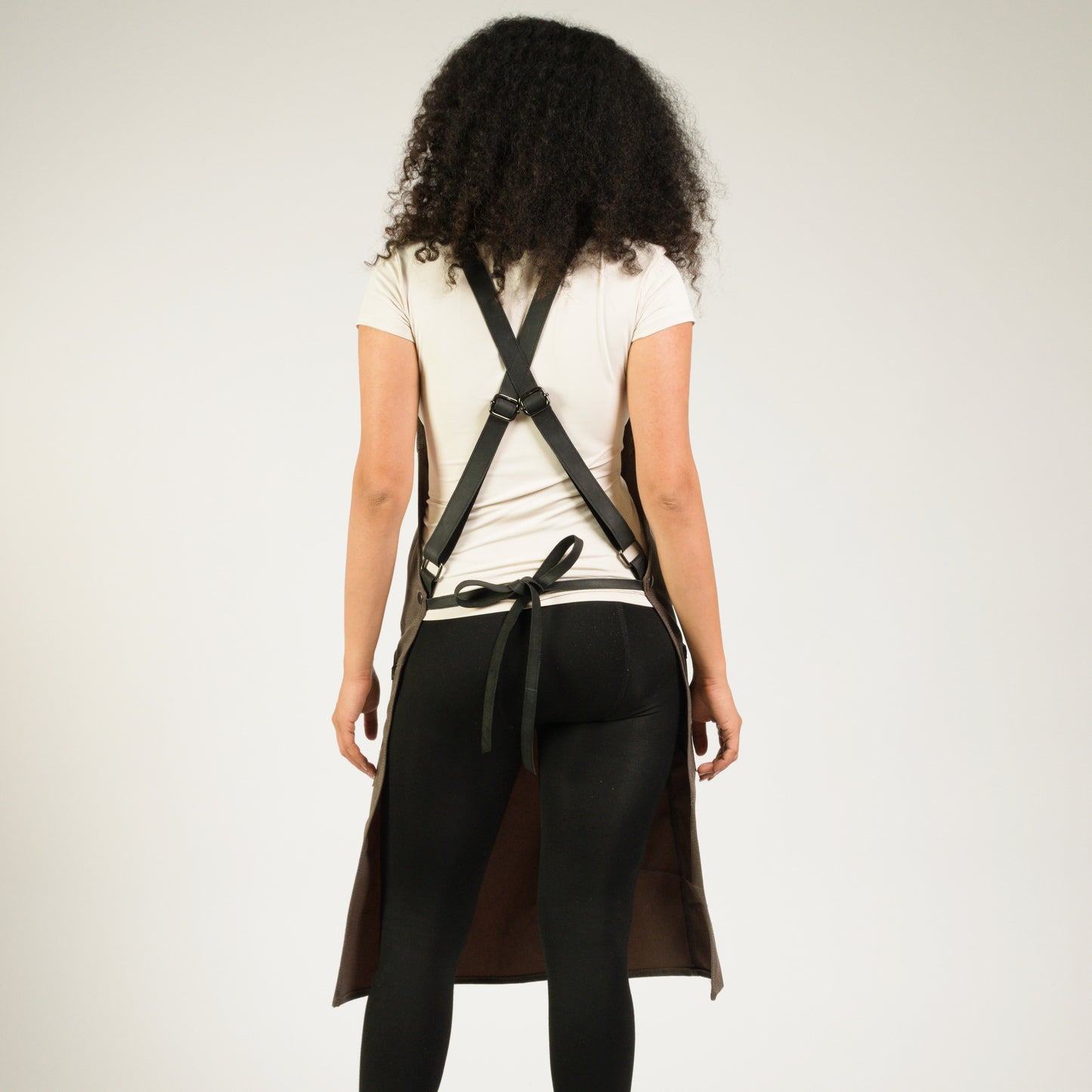 Womens Canvas Apron for Studio Workshop or Home - Brown