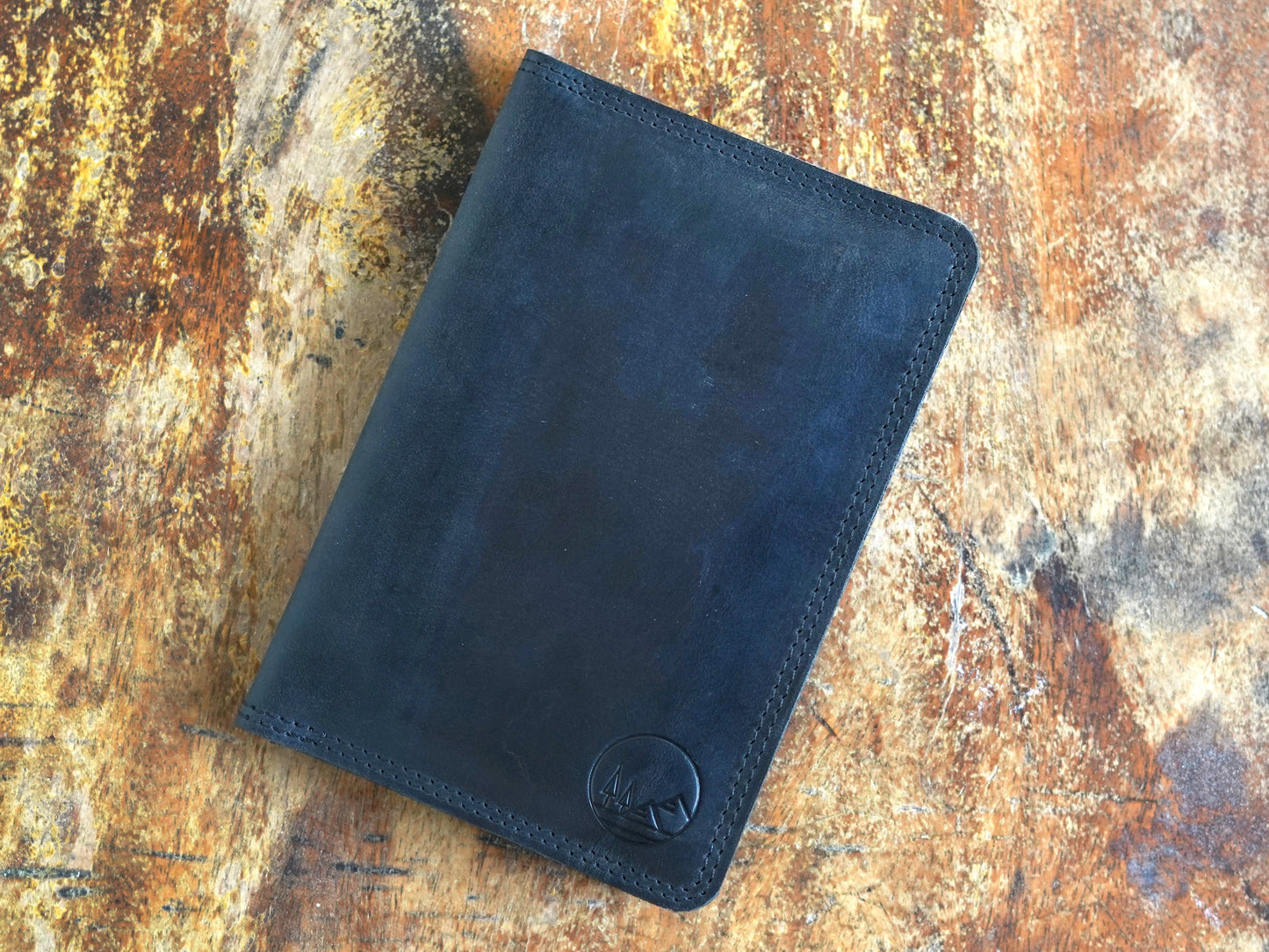 Leather Passport Holder Travel Document Wallet in Black