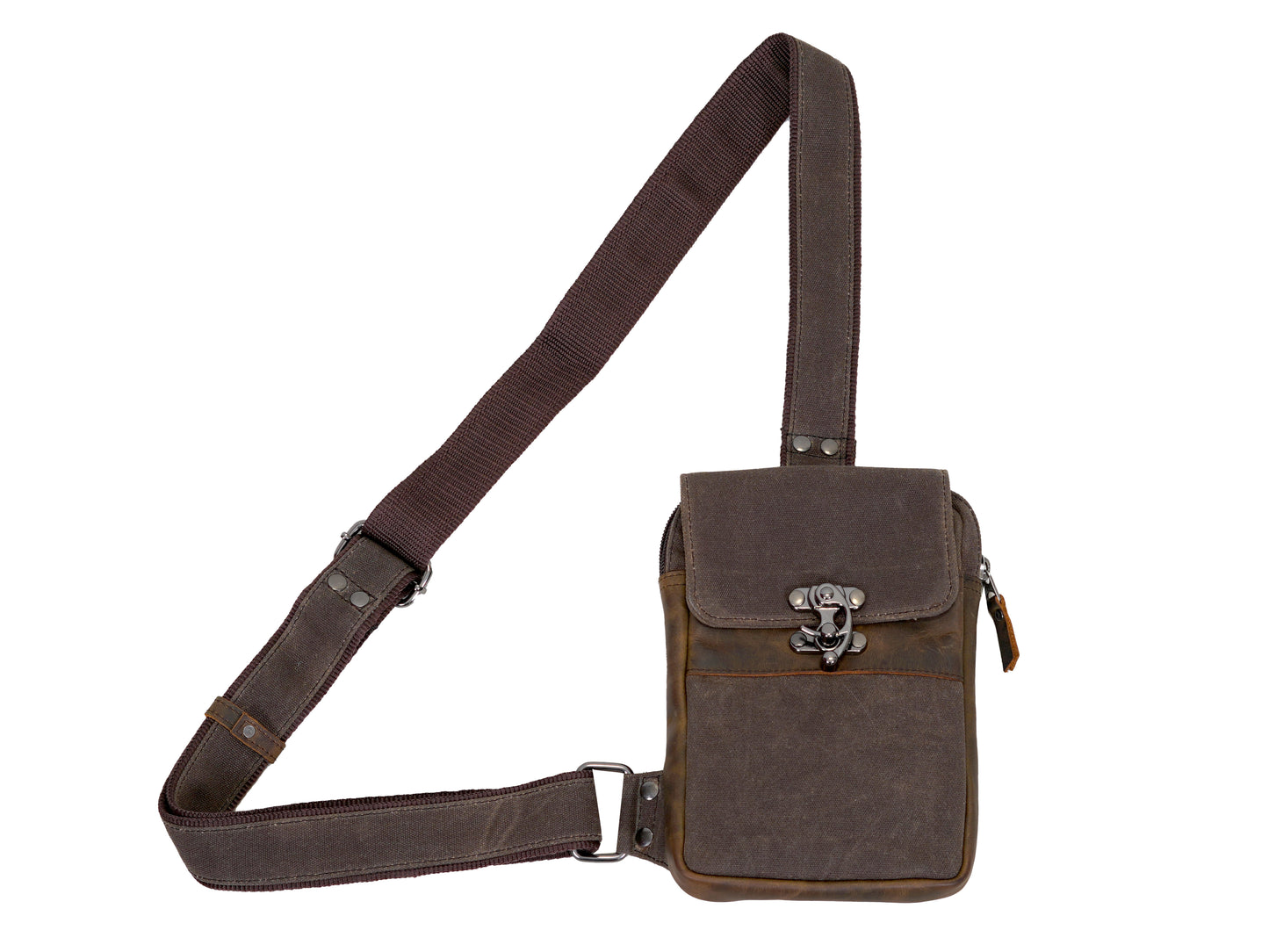 Crossbody Bag – Brown Waxed Canvas Sling Bag for Everyday Carry