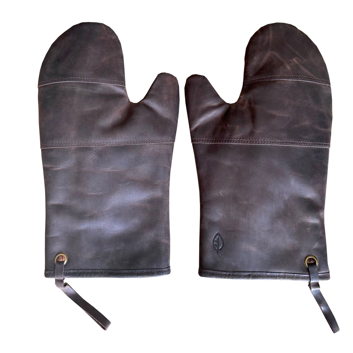 Oven Mitts Pair Pot Holders Leather Oven Gloves Dark Brown