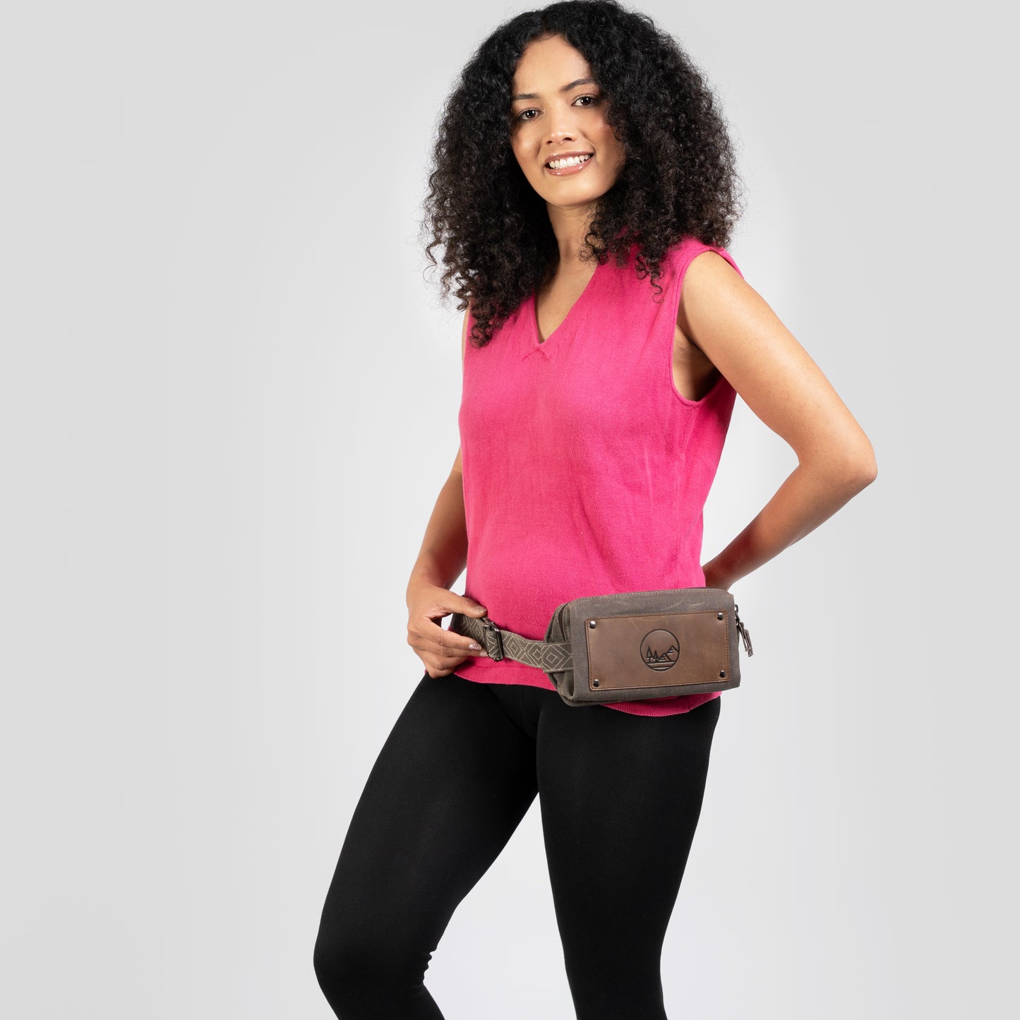 Canvas Womens Belt Bag Crossbody Sling for Travel and Every Day Carry - Brown