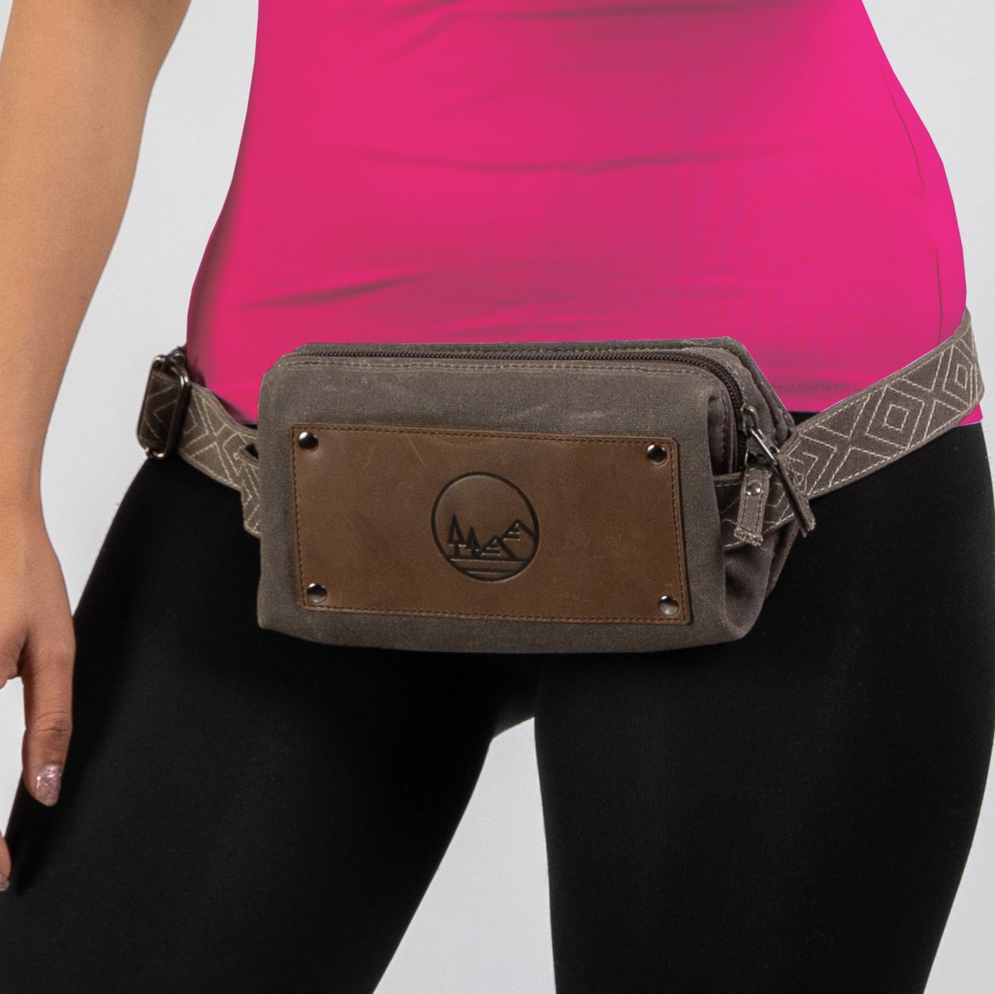 Canvas Womens Belt Bag Crossbody Sling for Travel and Every Day Carry - Brown