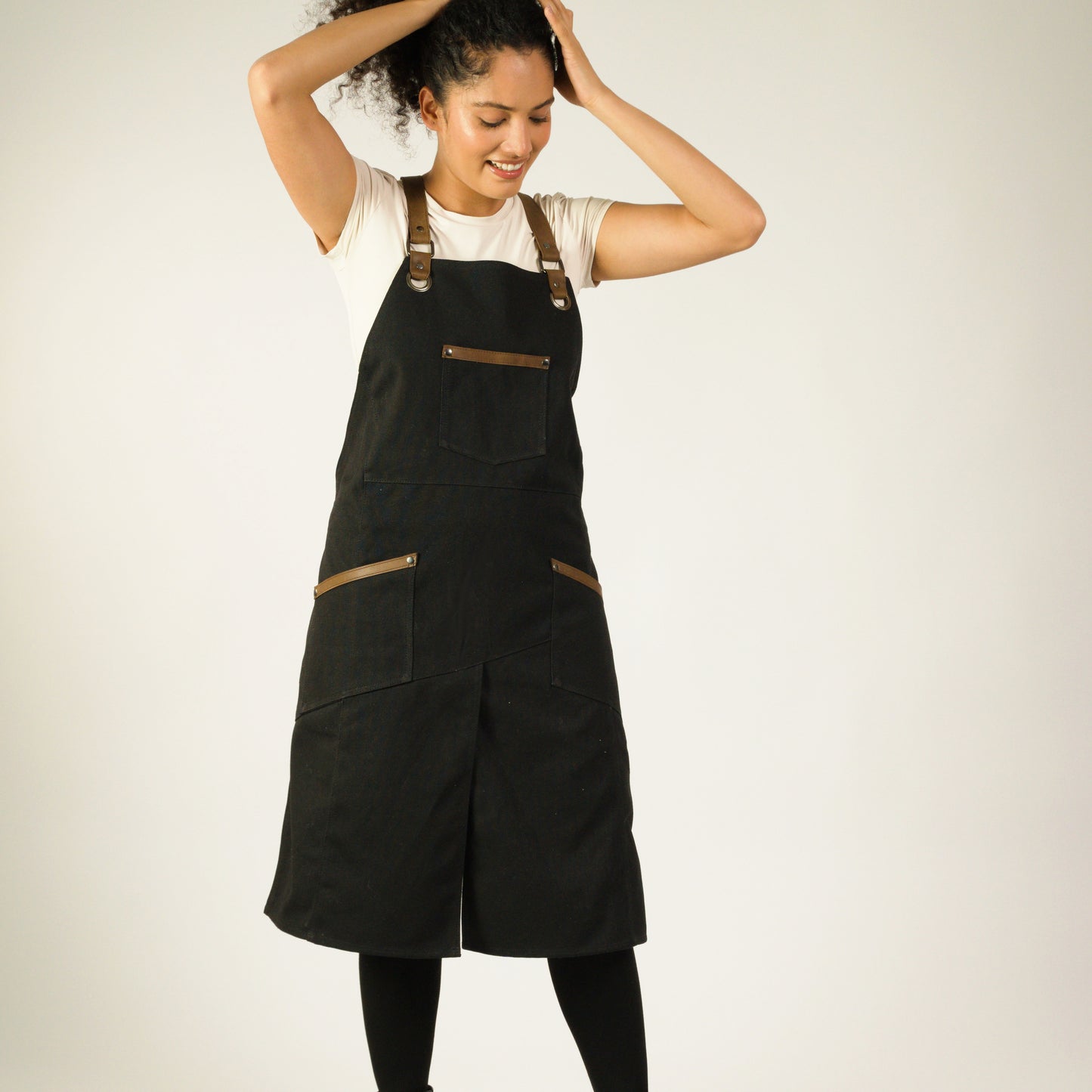 Womens Canvas Apron for Studio Workshop or Home - Black