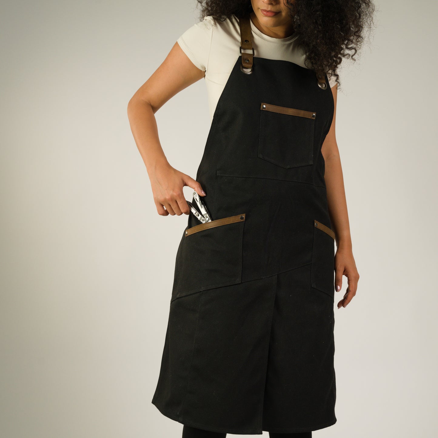 Womens Canvas Apron for Studio Workshop or Home - Black