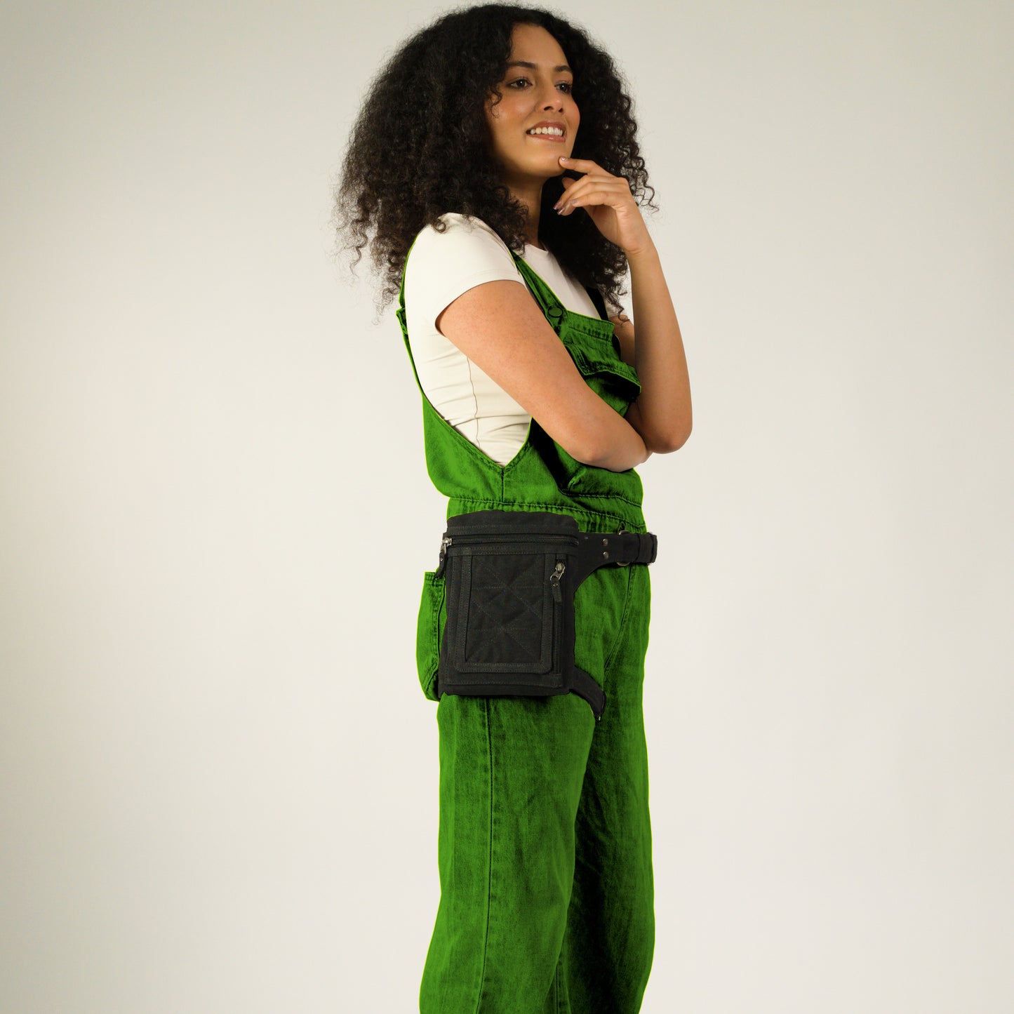 Canvas Leg Bag for Women | Thigh Holster Bag, Travel Utility Pouch with Adjustable Straps - Black