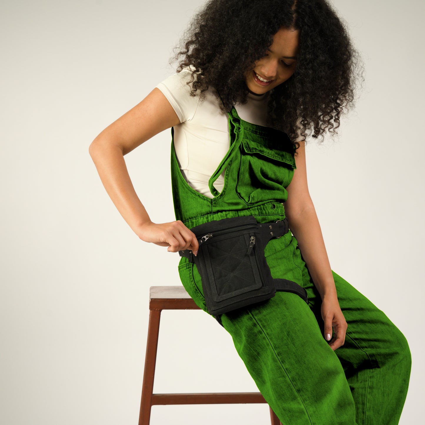 Canvas Leg Bag for Women | Thigh Holster Bag, Travel Utility Pouch with Adjustable Straps - Black