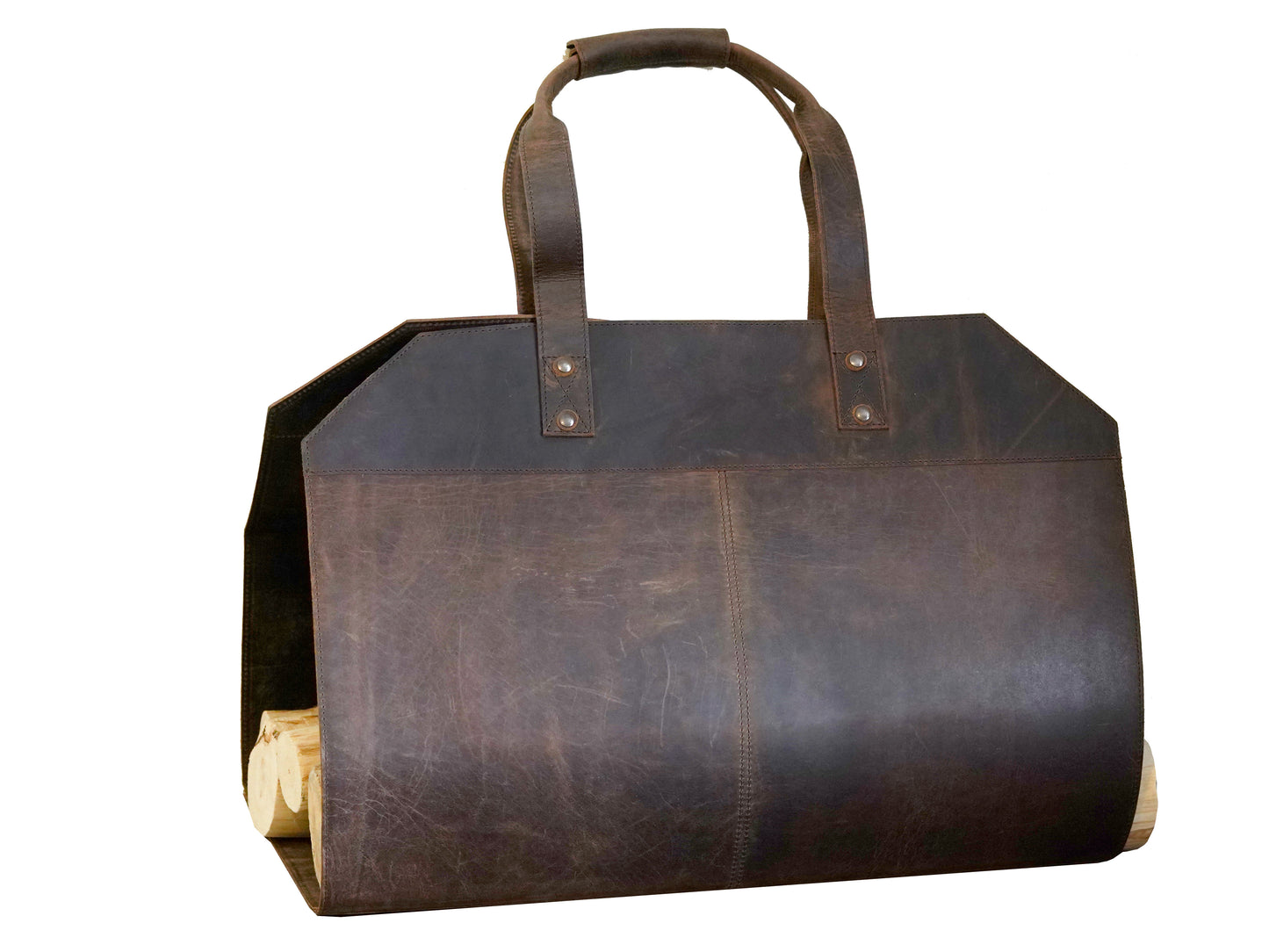 Log Carrier Firewood Storage Leather Firewood Bag