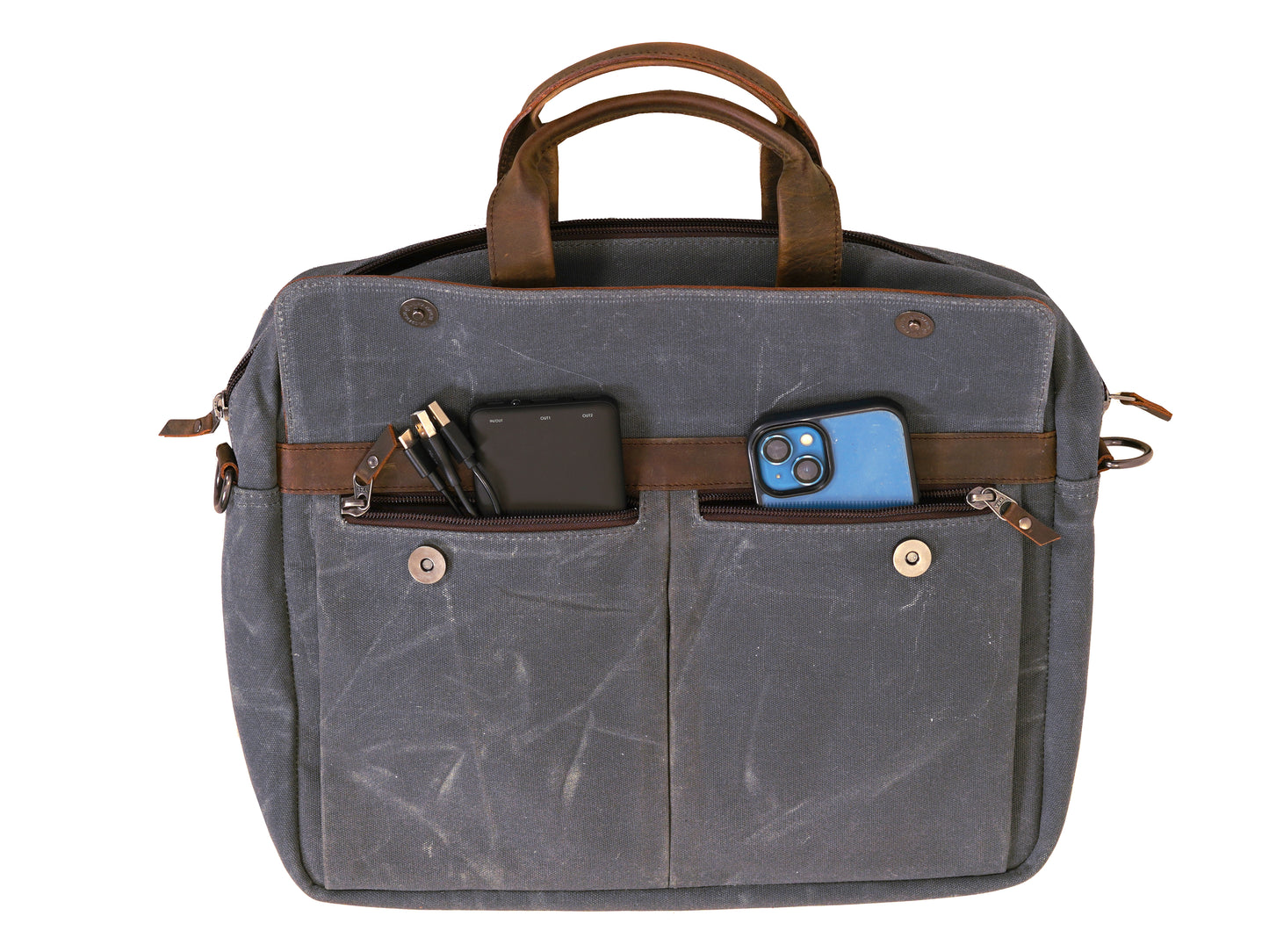 Durable Messenger Laptop Bag - Designed for Suitable for 13” 14” 15” Laptops - Waxed Canvas Man Bag for Work and Travel
