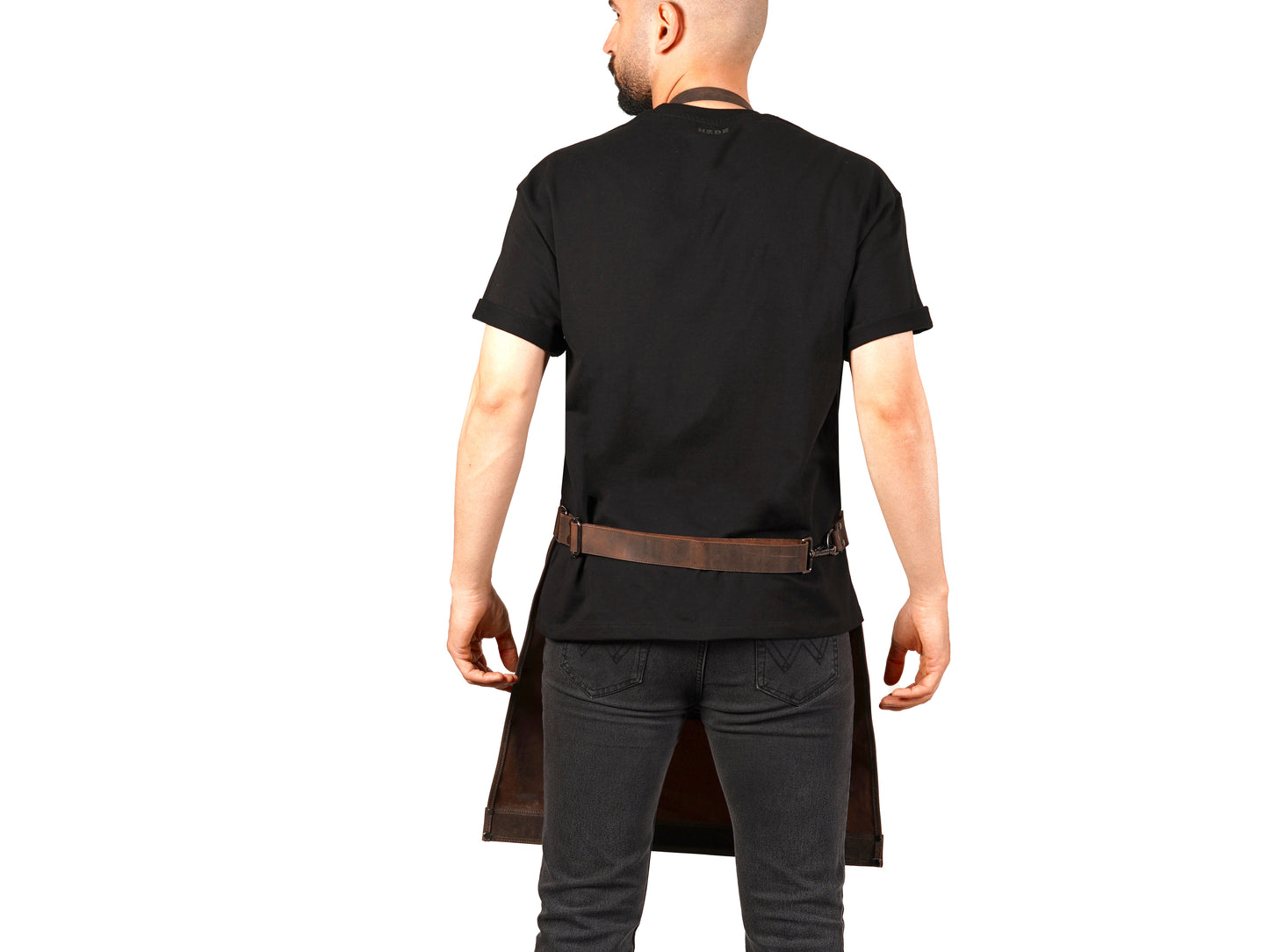 Mens Waxed Canvas and Leather Work Apron for Workshop or Kitchen - Apron for Dads, Husbands, and Boyfriends