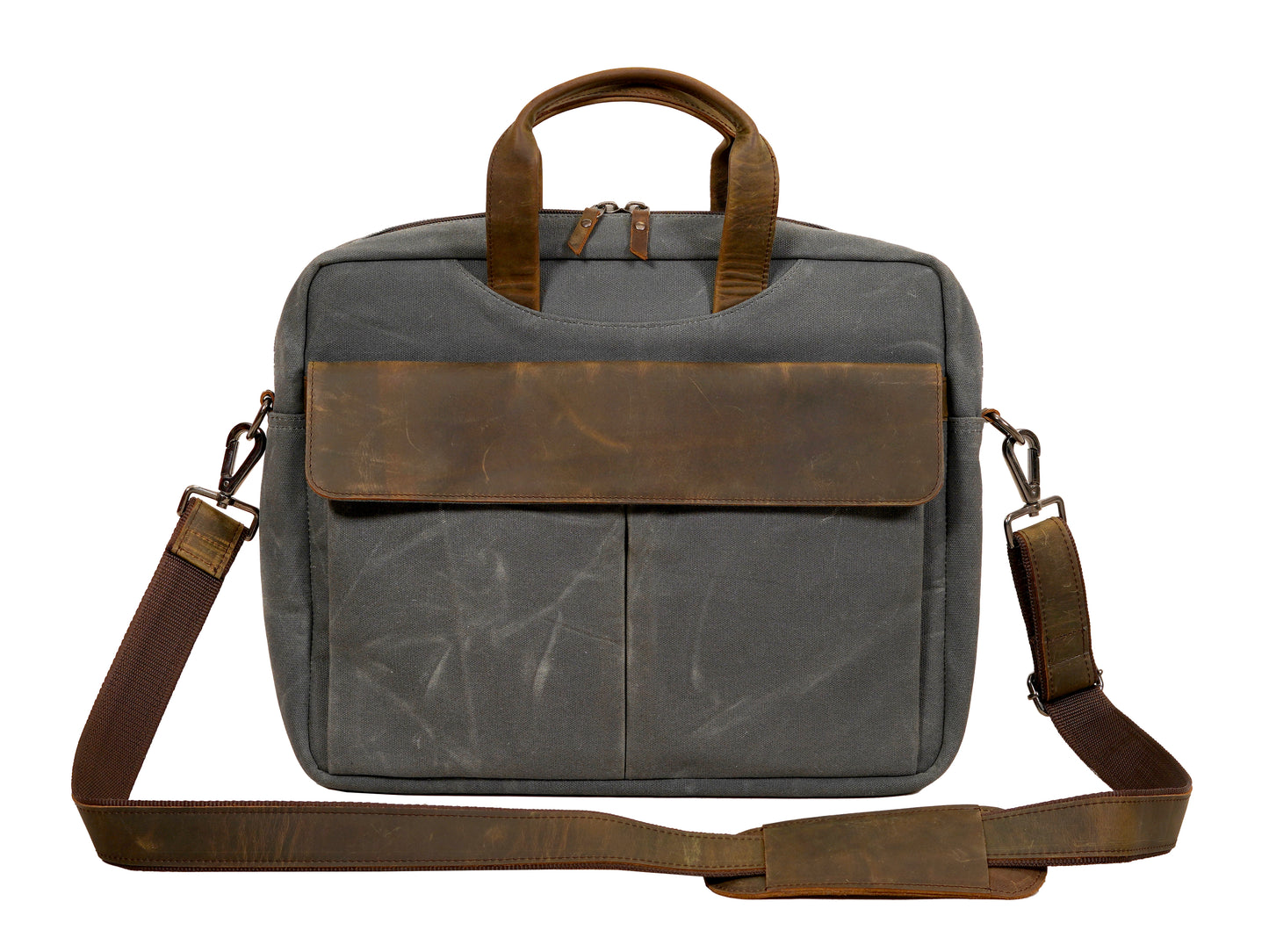 Durable Messenger Laptop Bag - Designed for Suitable for 13” 14” 15” Laptops - Waxed Canvas Man Bag for Work and Travel