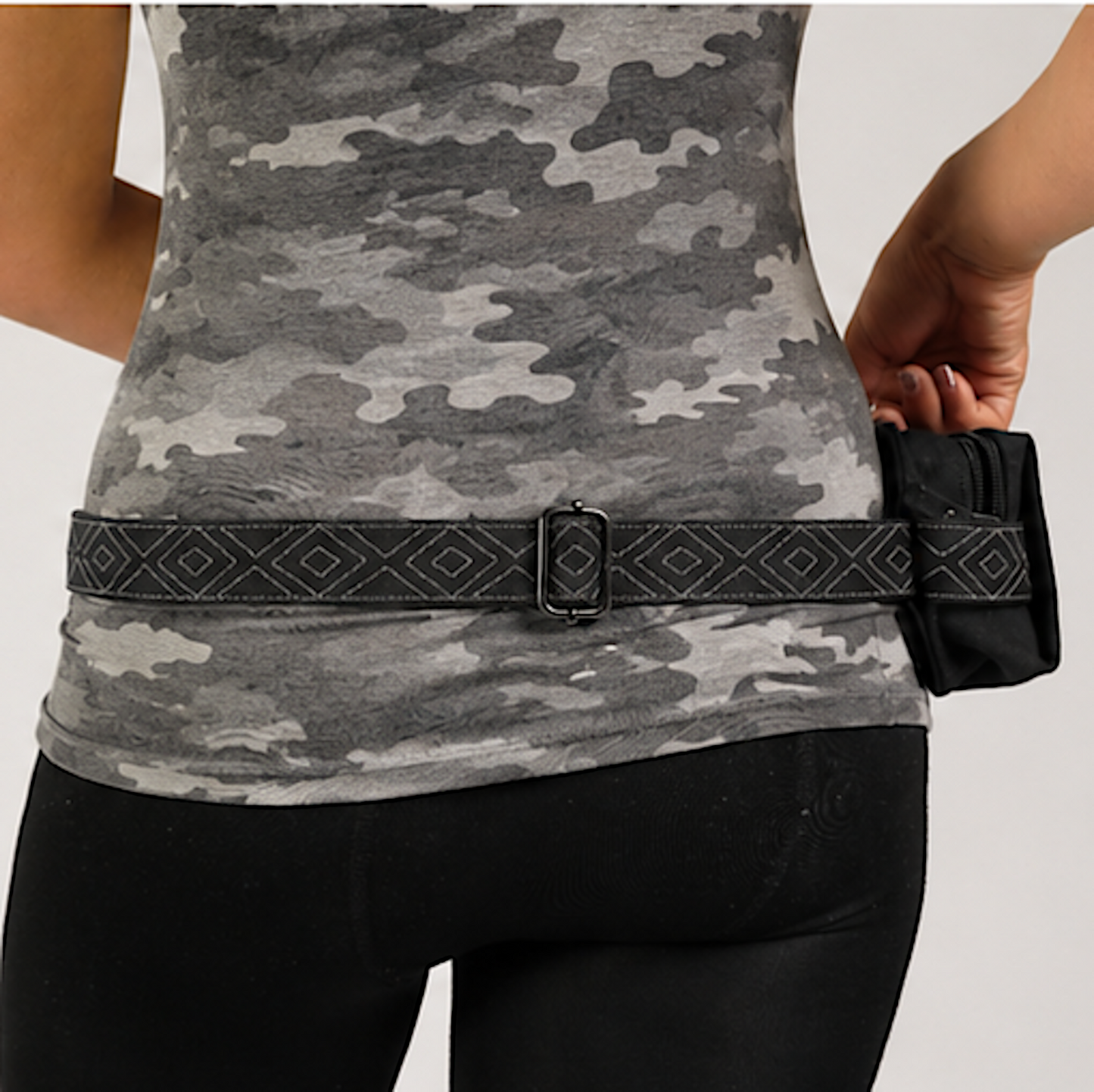 Canvas Womens Belt Bag Crossbody Sling for Travel and Every Day Carry - Black